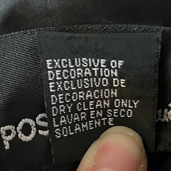 Vintage 90’s Sleeveless Sheath Dress Black Crepe Floral Embroidery Beading 8 - Picture 9 of 9